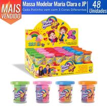 Kit 48 Massa de Modelar Massinha Colorida Maria Clara e JP Slime 3 Cores 50g