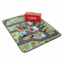 Kit 48 Mini Carrinhos Educativos Com Pista Container Vermelho