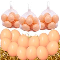 Kit 48 Ovos Falsos De Plástico Para Indez Galinha Poedeira