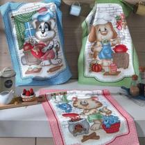 Kit 48 Panos de Copa Felpudo Estampado Dohler Chef Pets Kit 48 Panos de Copa Felpudo Estampado Dohler Chef Pets