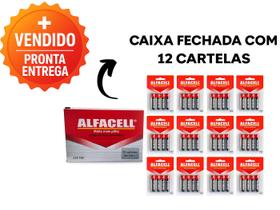Kit 48 Pilha Palito AAA 1,5V Alfacell Blister 4 Unidades Alta Resistência Energia Duradoura Confiável