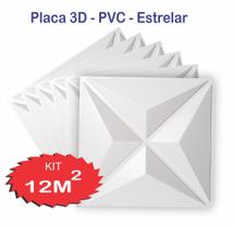 Kit 48 placas 3d pvc ***auto adesiva*** modelo estrelar - WALLMAKE 3D