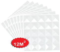 Kit 48 placas 3d pvc ***auto adesiva*** modelo mini piramide - WALLMAKE 3D