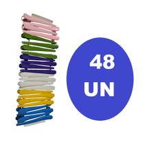 Kit 48 Presilhas Para Cabelos Bico De Pato Metal Colorida