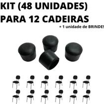 Kit 48 Sapata Ponteira Borracha Protetor 12 Cadeiras 1,6cm 5/8 Polegada