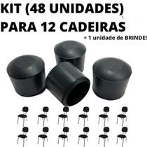 Kit 48 Sapata Ponteira Borracha Protetor 12 Cadeiras 3,8cm 1.1/2 Polegada - VABADUS