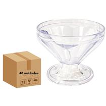 Kit 48 Taça Sobremesa Acrílico Sorvete Doce Festa Transparente 130ml