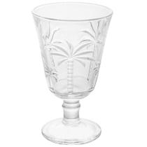 Kit 48 Taças para Água de Vidro Cristal 240ml Palm Decoradas Palmeiras para Água Servir Sucos Bebidas