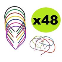 Kit 48 Tiaras Arco Plástico Para Cabelo Sortida 14Cm