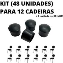 Kit 48 Unidades Sapata Borracha Ponteira Protetor 12 Cadeiras 1,9cm 3/4 Pol