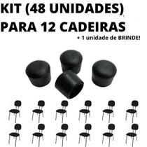 Kit 48 Unidades Sapata Ponteira Cadeira 1,2cm 1/2 Polegada (Para 12 Cadeiras)