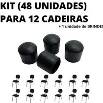 Kit 48 Unidades Sapata Ponteira Protetor 12 Cadeiras 2,2 cm 7/8 Pol