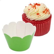Kit 48 Wrapper Saia para Cupcake Grande Liso (7.5x5x4.5) Festa Aniversário Casamento Confeitaria Cor:Verde Claro Kit 48 Wrapper Saia para Cupcake Grande Liso (7.5x5x4.5) Festa Aniversário Casamento Confeitaria Cor:Verde Claro