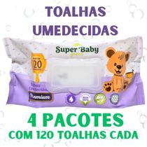 Kit 480 Toalhas Umedecidas Super Baby Green Premium 20x14cm Toque Suave Super Macia