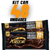 Kit 48x Barra Chocolate Amargo 70% Cacau 80g - Arcor