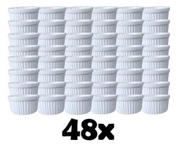 Kit 48X Ramekin 77Ml Porcelana Molheira Porta Molho Pequeno Kit 48X Ramekin 77Ml Porcelana Molheira Porta Molho Pequeno