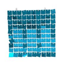 Kit 49 Unidades Painel Decorativo Lantejoula Shimmer Wall Azul