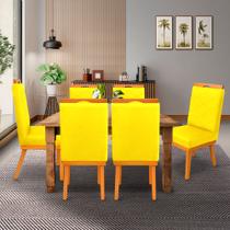 kit 4Cadeira Ana Matelassê tecido suede com Base Fixa de Madeira Maciça e Puxador Castanho