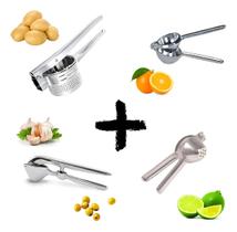 Kit 4espremedor Manual Alho Limão Laranja Batata Aço Cozinha Kit 4espremedor Manual Alho Limão Laranja Batata Aço Cozinha