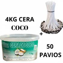 Kit 4kg Cera de Coco pra Velas 100% Natural Solven - Velas Aromáticas promocional Kit com 4 kilos.