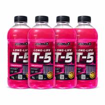 Kit 4L Aditivo Radiador Rosa T5 Concentrado Long Life Radnaq