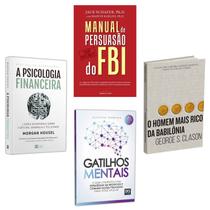 Kit 4livros, Gatilhos Mentais,Psicologia Financeira,Homem Mais Rico,Manual de Persuasão do FBI