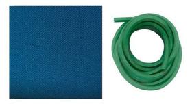 Kit 4m Tecido Pano Azul + 6m Borracha L Mesa Sinuca Bilhar