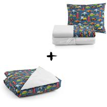 Kit 4pçs Edredom e Lençol para Mini Cama Variedades Moderno Kit 4pçs Edredom e Lençol para Mini Cama Variedades Moderno