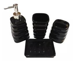 Kit 4Pçs Lavabo Banheiro Luxo Modelagem 3D Premuim Cerâmica