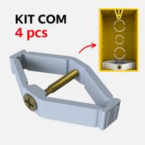 Kit 4pcs Reparo Aba Tomada Salva Caixa De Luz 4x2 Resistente Universal Caxinha Tomada Salva Aba