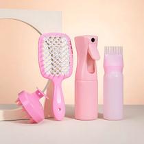 Kit 4peças C/escova De Cabelo Desembaraçadora Frasco Spray