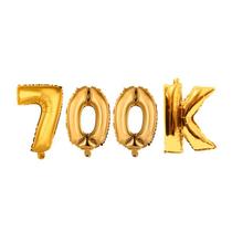 Kit 4un Balão Metalizado Dourado 700k Instagram Facebook 1m Kit 4un Balão Metalizado Dourado 700k Instagram Facebook 1m