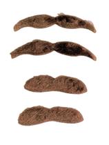 Kit 4un Bigode falso Marrom (castanho) de Pelúcia Fantasia