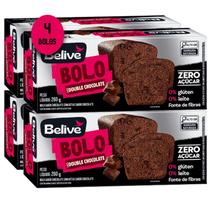 Kit 4Un Bolo Double Chocolate Gotas S/ Gluten Belive 260G