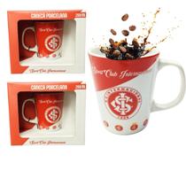 Kit 4Un Caneca Xícara Porcelana Reforçada 260ml Café Escudo Emblemas Internacional Oficial