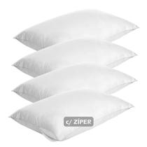 Kit 4un Capa Travesseiro protetor Antiácaro branco com ziper - vida pratika