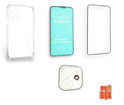 Kit 4UN: Capinha Transparente Anti Impacto + Película 3D Câmera + Película Cerâmica + Película 3D Vidro Para IPHONE 11 Kit 4UN: Capinha Transparente Anti Impacto + Película 3D Câmera + Película Cerâmica + Película 3D Vidro Para IPHONE 11