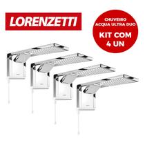 Kit 4un Chuveiro Lorenzetti Acqua Duo Ultra Branco com Cromado 220v 7800w