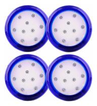 Kit 4un Luz Led Piscina Luz Rgb 12v 9w 80mm 990 Lumens