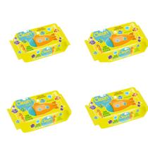 KIT 4UN PACOTES de Toalhas Umedecidas Clean Baby Com 100 Lencinhos