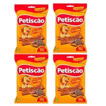 Kit 4Un Petisco Petiscao Bifinho Tablete Cães Sabor Carne