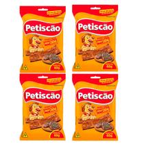 Kit 4un Petisco Petiscao Bifinho Tablete Para Cães Sabor Carne 60g