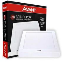 KIT 4un Plafon Led Quadrado Sobrepor 22X22 18W 6500k Avant KIT 4un Plafon Led Quadrado Sobrepor 22X22 18W 6500k Avant
