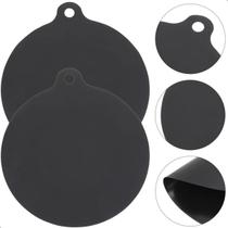 Kit 4un Protetor De Fogão Indução Silicone Redondo Preto Kit 4un Protetor De Fogão Indução Silicone Redondo Preto