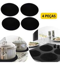 Kit 4un Protetor De Fogão Indução Silicone Redondo Preto