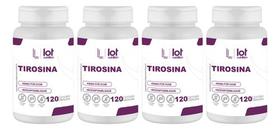 Kit 4un Tirosina 400mg 120 Cápsulas Foco Cognitivo Performa Sem Sabor