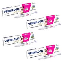Kit 4un Vermifugo P/ Gatos Vermilogic Pasta Oral 5g Mon Ami