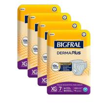 Kit 4x 7 Tiras Fralda Geriátrica Bigfral Derma Plus Xg