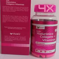 Kit 4x Ácido Hialurônico com Colágeno + Vitaminas - 60 Cápsulas / 500mg Muwiz
