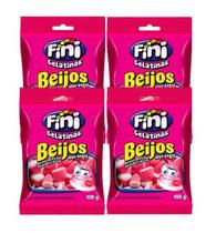 Kit 4x Balas Fini Beijos De Morango 100g - Cimed
